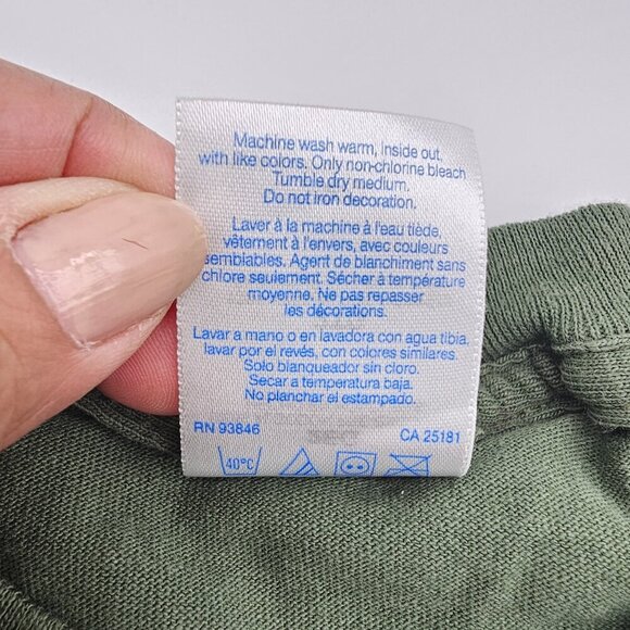 Men's Army Green Short Sleeve T-Shirt, 2XL, 100% Cotton - Picture 5 of 10